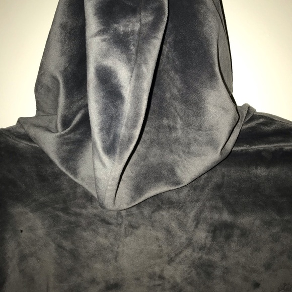 Crop top Hoodie satin grey  size s - Picture 7 of 9